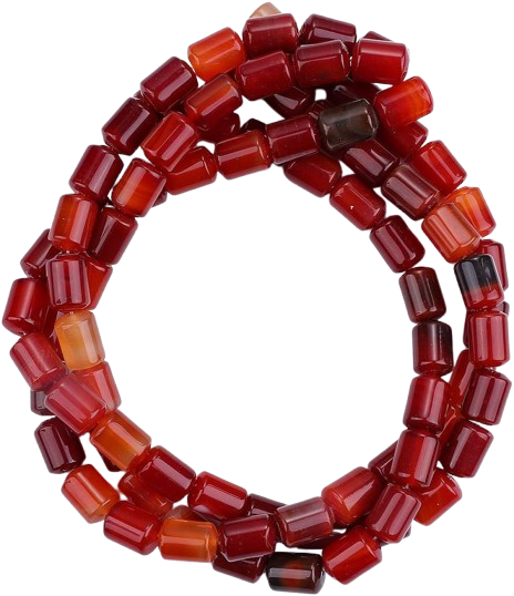 Natural Red Agate Cylinder Stone Beads